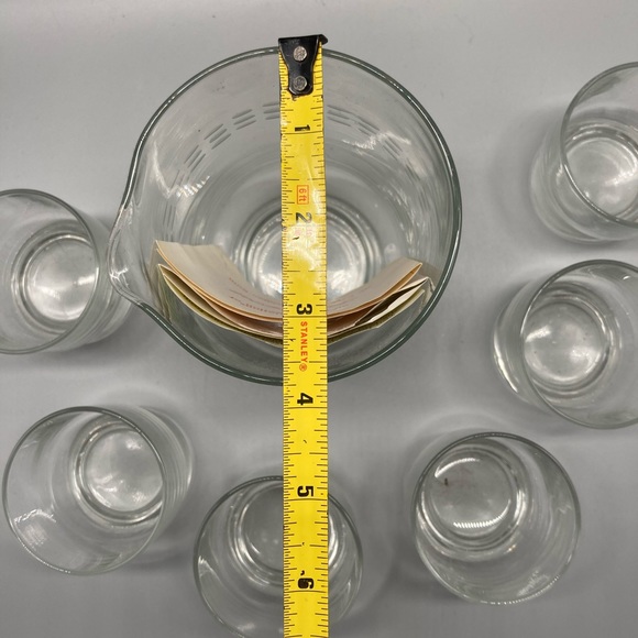 7 pc Princess House Crystal Refreshment Cocktail Pitcher & glasses EVC - Picture 5 of 7